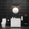 imageGlobe Electric Sydney 5Piece Bathroom Set Matte Gray and Chrome 3Light Vanity Light Towel Bar Towel Ring Robe Hook Toilet Paper HolderMatte Black  Tristan