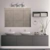 imageGlobe Electric Sydney 5Piece Bathroom Set Matte Gray and Chrome 3Light Vanity Light Towel Bar Towel Ring Robe Hook Toilet Paper HolderMatte Gray  Sydney