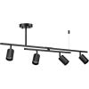 imageGlobe Electric 57501 4Light Track Lighting Matte Black Matte Brass Track Heads Center Swivel Bar 4 Bulb Kitchen Light Ceiling Light Fixture Track Lighting Swivel Bulb Not IncludedWest