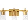 imageGlobe Electric 59221 Finn 5Piece AllinOne Bath Set 3Light Vanity Bar Towel Ring Robe Hook Toilet Paper Holder Polished ChromeBrass