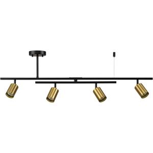 imageGlobe Electric 57501 4Light Track Lighting Matte Black Matte Brass Track Heads Center Swivel Bar 4 Bulb Kitchen Light Ceiling Light Fixture Track Lighting Swivel Bulb Not IncludedWest Brass Accent