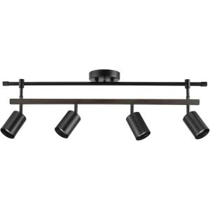 imageGlobe Electric 57501 4Light Track Lighting Matte Black Matte Brass Track Heads Center Swivel Bar 4 Bulb Kitchen Light Ceiling Light Fixture Track Lighting Swivel Bulb Not IncludedNashville