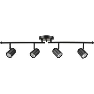 imageGlobe Electric 57501 4Light Track Lighting Matte Black Matte Brass Track Heads Center Swivel Bar 4 Bulb Kitchen Light Ceiling Light Fixture Track Lighting Swivel Bulb Not IncludedRoland