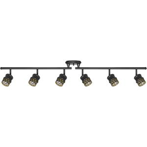 imageGlobe Electric 59086 Kearney 6Light Foldable Track Lighting Oil Rubbed Bronze Finish Champagne Glass Track HeadsOilRubbed Bronze