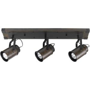 imageGlobe Electric 59316 Williamsburg 3Light Track Lighting Dark Wood Finish Metal AccentsDark Wood