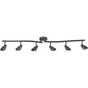 imageGlobe Electric 59352 6Light Adjustable SShape Track Lighting Black Color Matte Finish Track Ceiling Light Track Lighting Kit Ceiling Light Fixture Kitchen Bulbs Not IncludedOilRubbed Bronze