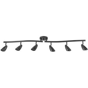 imageGlobe Electric 59352 6Light Adjustable SShape Track Lighting Black Color Matte Finish Track Ceiling Light Track Lighting Kit Ceiling Light Fixture Kitchen Bulbs Not IncludedMatte Black