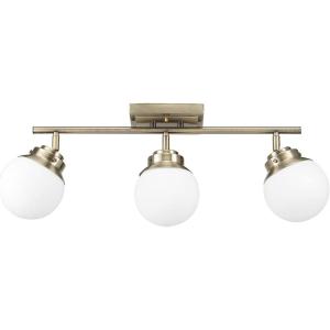 imageGlobe Electric 59767 Mabel 3Light Track Lighting Antique Brass Frosted Glass Shades Bulbs Included GoldAntique Brass  Mabel