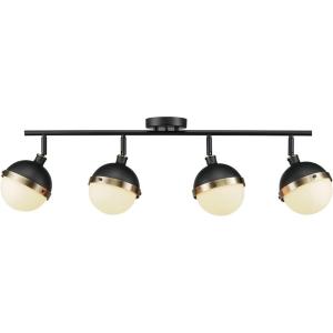 imageGlobe Electric 59767 Mabel 3Light Track Lighting Antique Brass Frosted Glass Shades Bulbs Included GoldMatte Black  Antique Brass