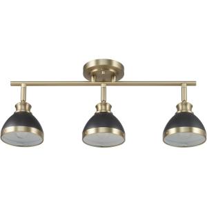 imageGlobe Electric 59767 Mabel 3Light Track Lighting Antique Brass Frosted Glass Shades Bulbs Included GoldMatte Brass  Beckett