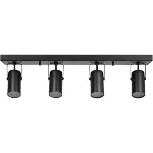 imageGlobe Electric Walton 4Light 29W Integrated LED Track Lighting Matte Black Swivel Center Bar 1800 Lumens 3000 Kelvin Warm White 90 CRIBlack  Kennedy