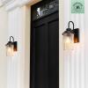 imageGlobe Electric 44094 1Light Outdoor Wall Sconce Black Seeded Glass Shade Light Fixture Outside Lights for House Kitchen Exterior Lighting Indoor Home Essentials ModernBlack  Katya