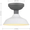 imageGlobe Electric 44844 Kurt 1Light Outdoor Indoor Flush Mount Ceiling Light Matte White Graphite Canopy Bulb Not Included