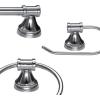 imageGlobe Electric 50192 Parker 5Piece AllInOne Bathroom Set Oil Rubbed Bronze 3Light Vanity Light with Clear Glass Shades Towel Bar Towel Ring Robe Hook Toilet Paper Holder Oilrubbed BronzeChrome  Parker