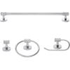 imageGlobe Electric 51414 Freya 5Piece AllinOne Bathroom Set 3 Vanity Light with White Shades Bar Towel Ring Robe Hook Toilet Paper Holder Chrome with Frosted Glass