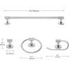 imageGlobe Electric 51414 Freya 5Piece AllinOne Bathroom Set 3 Vanity Light with White Shades Bar Towel Ring Robe Hook Toilet Paper Holder Chrome with Frosted Glass