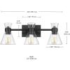 imageGlobe Electric 51445 Parker 3Light Vanity Light Chrome Clear Glass Shades Bulb Not IncludedMatte Black