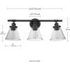 imageGlobe Electric 51445 Parker 3Light Vanity Light Chrome Clear Glass Shades Bulb Not IncludedOilRubbed Bronze