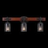 imageGlobe Electric 51854 Kingston 3Light Vanity Light Dark Faux Wood Galvanized Metal Accents Clear Seeded Glass Shade Bulb Not Included