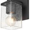 imageGlobe Electric 51856 Wall Sconce Vanity Matte Seeded Glass Shade Dakota Black 1Light