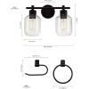 imageGlobe Electric 52055 Cannes 3Light Gold Bathroom Vanity Light Fixtures Modern Wall Lighting with Milk Glass Shades Vanity Lights for Bathroom Brass Bathroom Light fixtures Bulb Not IncludedMatte Black 3Piece