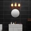 imageGlobe Electric 52055 Cannes 3Light Gold Bathroom Vanity Light Fixtures Modern Wall Lighting with Milk Glass Shades Vanity Lights for Bathroom Brass Bathroom Light fixtures Bulb Not IncludedMatte Brass