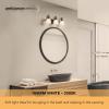 imageGlobe Electric 52055 Cannes 3Light Gold Bathroom Vanity Light Fixtures Modern Wall Lighting with Milk Glass Shades Vanity Lights for Bathroom Brass Bathroom Light fixtures Bulb Not IncludedMatte Black  LED