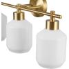 imageGlobe Electric 52055 Cannes 3Light Gold Bathroom Vanity Light Fixtures Modern Wall Lighting with Milk Glass Shades Vanity Lights for Bathroom Brass Bathroom Light fixtures Bulb Not IncludedMatte Brass