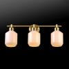 imageGlobe Electric 52055 Cannes 3Light Gold Bathroom Vanity Light Fixtures Modern Wall Lighting with Milk Glass Shades Vanity Lights for Bathroom Brass Bathroom Light fixtures Bulb Not IncludedMatte Brass