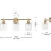 imageGlobe Electric 52055 Cannes 3Light Gold Bathroom Vanity Light Fixtures Modern Wall Lighting with Milk Glass Shades Vanity Lights for Bathroom Brass Bathroom Light fixtures Bulb Not IncludedGold