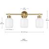 imageGlobe Electric 52055 Cannes 3Light Gold Bathroom Vanity Light Fixtures Modern Wall Lighting with Milk Glass Shades Vanity Lights for Bathroom Brass Bathroom Light fixtures Bulb Not IncludedMatte Brass