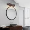 imageGlobe Electric 52056 3Light Vanity Light Faux Wood Finish Matte Black Accents Beauty Room Accessory Bathroom Lights Over Mirror Makeup Lighting Wall Lights for Living Room Bulb Not Included