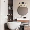 imageGlobe Electric 52063 5Piece AllinOne Bathroom Set Matte Black 3Light Vanity Light with Seeded Glass Shades Towel Bar Towel Ring Robe Hook Toilet Paper Holder Bulb Not Included