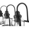 imageGlobe Electric 52064 5Piece AllinOne Bathroom Set Matte Black 3Light Vanity Light with Clear Glass Shades Towel Bar Towel Ring Robe Hook Toilet Paper Holder Bulb Not Included