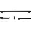 imageGlobe Electric 63000010 4Piece Bathroom Hardware Accessory Kit Matte Black Towel Bar Toilet Paper Holder Towel Ring Robe HookBlack  Portofino