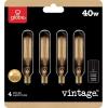 imageGlobe Electric 80151 40W Vintage Edison Mini Tube Clear Glass Dimmable Incandescent Light Bulb 4Pack E12 Base 210 Lumens Edison Bulbs Vintage Light Bulbs E12 Light Bulb Home ImprovementT6 Vintage