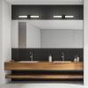 imageGlobe Electric Edinburgh 24quot LED Integrated Vanity Light Matte Black 19W 1200 Lumens 4000 Kelvin Cool White 90 CRI Frosted Acrylic Shades Dimmable Bulb Not IncludedMatte Black