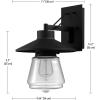 imageGlobe Electric Montgomery 13quot 1Light Outdoor Wall Sconce Black Finish Clear Glass Shade44194Montgomery