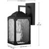 imageMiller 13quot 1Light Outdoor Wall Sconce Black Finish Clear Watered Glass Shade44192Black