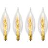 imageGlobe Electric 1327 25W Vintage Edison CA10 Flame Tip Incandescent Filament Light Bulb 4 Pack E12 Base 01327 4