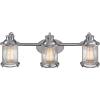 imageGlobe Electric 51272 Bayfield 3Light Vanity Light Chrome Ribbed Seeded Glass Shades Bulb Not IncludedChrome