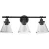 imageGlobe Electric 51445 Parker 3Light Vanity Light Chrome Clear Glass Shades Bulb Not IncludedOilRubbed Bronze