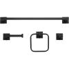 imageGlobe Electric 63000010 4Piece Bathroom Hardware Accessory Kit Matte Black Towel Bar Toilet Paper Holder Towel Ring Robe HookBlack  Dakota