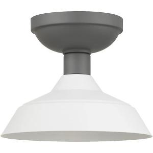 imageGlobe Electric 44844 Kurt 1Light Outdoor Indoor Flush Mount Ceiling Light Matte White Graphite Canopy Bulb Not Included