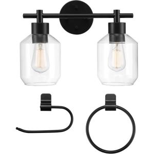 imageGlobe Electric 52055 Cannes 3Light Gold Bathroom Vanity Light Fixtures Modern Wall Lighting with Milk Glass Shades Vanity Lights for Bathroom Brass Bathroom Light fixtures Bulb Not IncludedMatte Black 3Piece