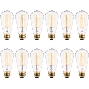 imageGlobe Electric 80151 40W Vintage Edison Mini Tube Clear Glass Dimmable Incandescent Light Bulb 4Pack E12 Base 210 Lumens Edison Bulbs Vintage Light Bulbs E12 Light Bulb Home ImprovementS60 Vintage