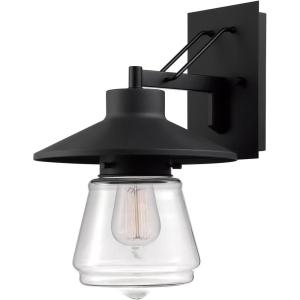 imageGlobe Electric Montgomery 13quot 1Light Outdoor Wall Sconce Black Finish Clear Glass Shade44194Montgomery