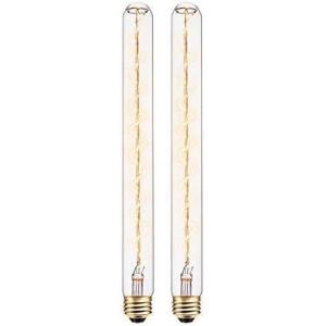 imageGlobe Electric Oversized Vintage Edison Tube 60W Clear Glass Dimmable Incandescent Light Bulb E26 Base 220 Lumens830061 Count Pack of 2