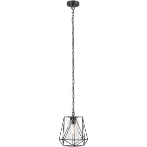 imageGlobe Electric Sansa 1Light OutdoorIndoor Pendant Black Clear Glass Inner Shade44299 Bulb Not IncludedBlack  Clear Glass