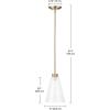 imageGlobe Electric 65381 Mercer 1Light Pendant Polished Chrome Finish Clear Glass Shade with Black Fabric Cord Bulb Not IncludedBrass